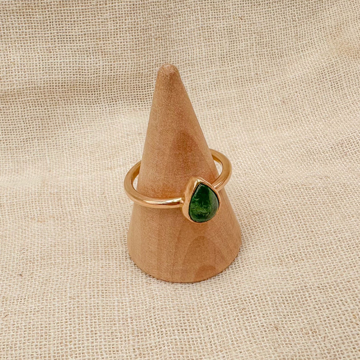 14K GF EMERALD STACKING RING
