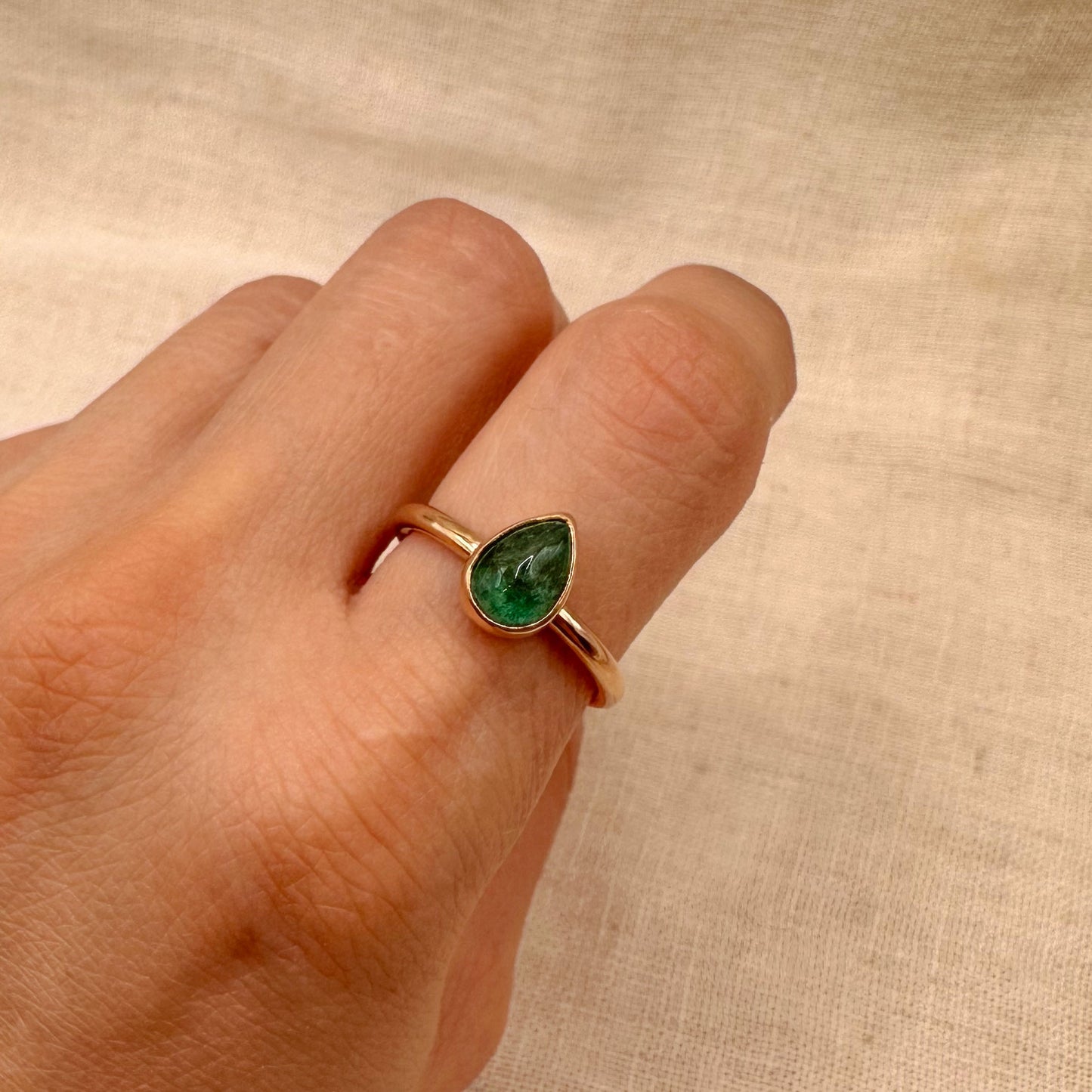 14K GF EMERALD STACKING RING