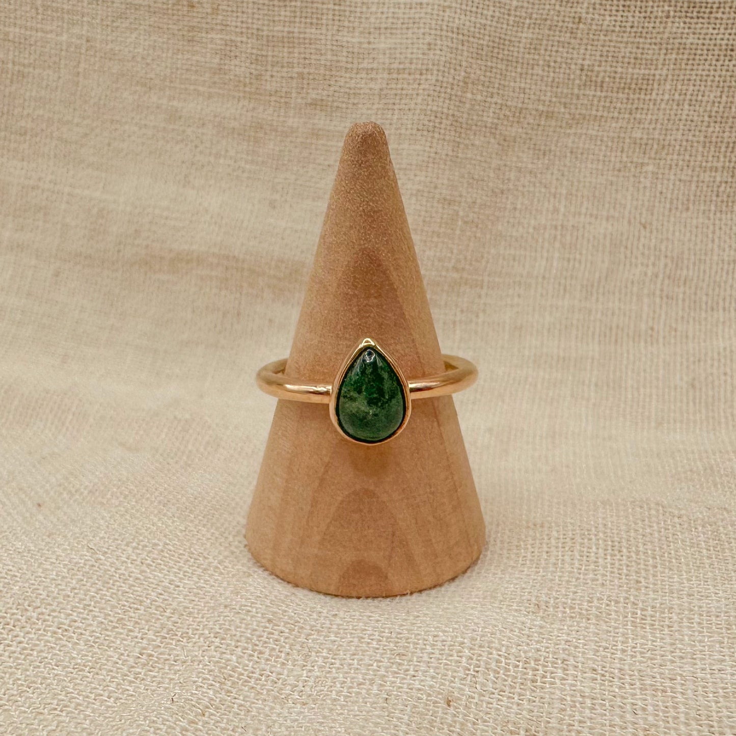 14K GF EMERALD STACKING RING