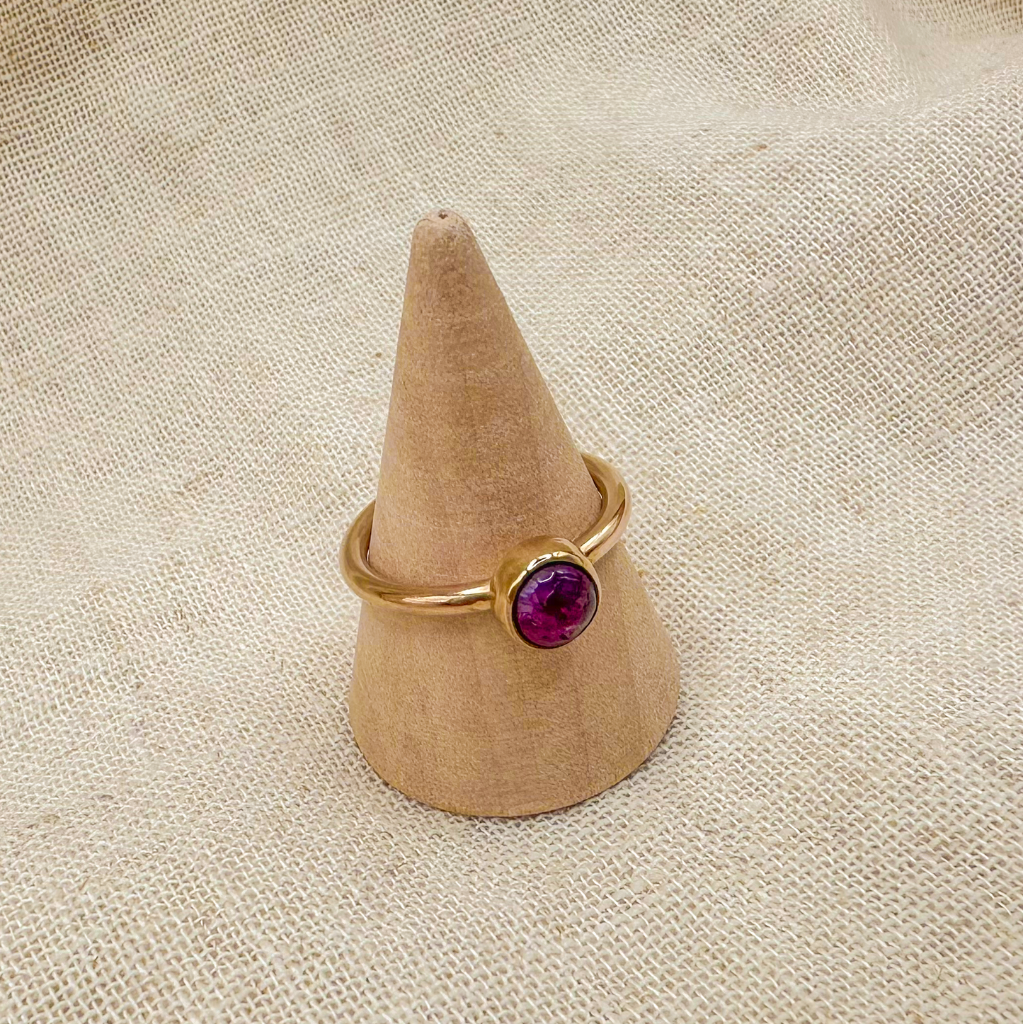 14K GF RUBY STACKING RING