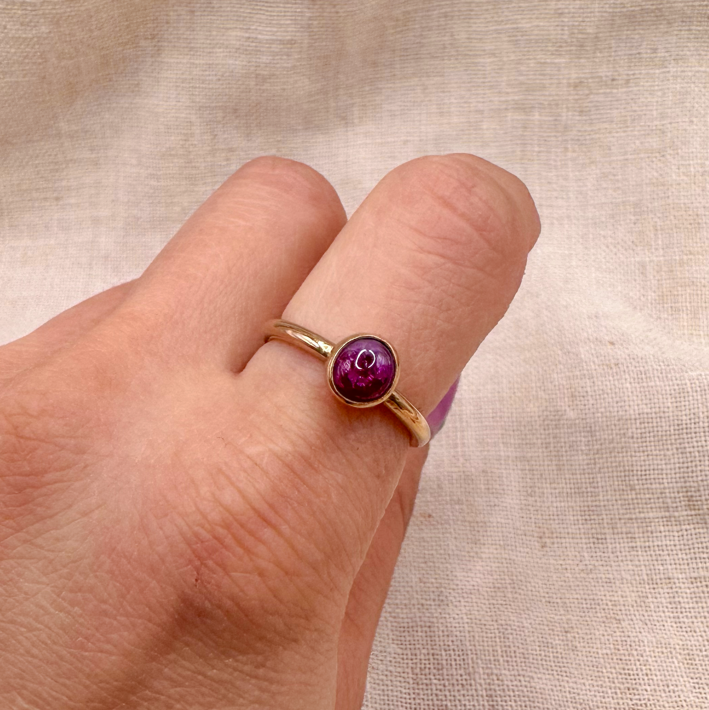 14K GF RUBY STACKING RING