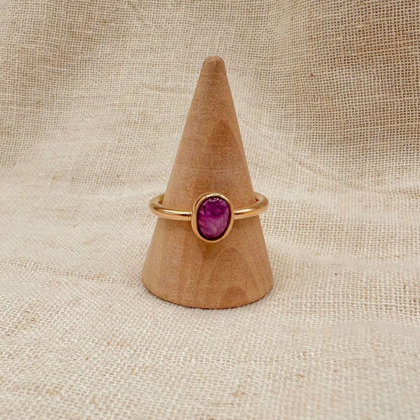14K GF RUBY STACKING RING