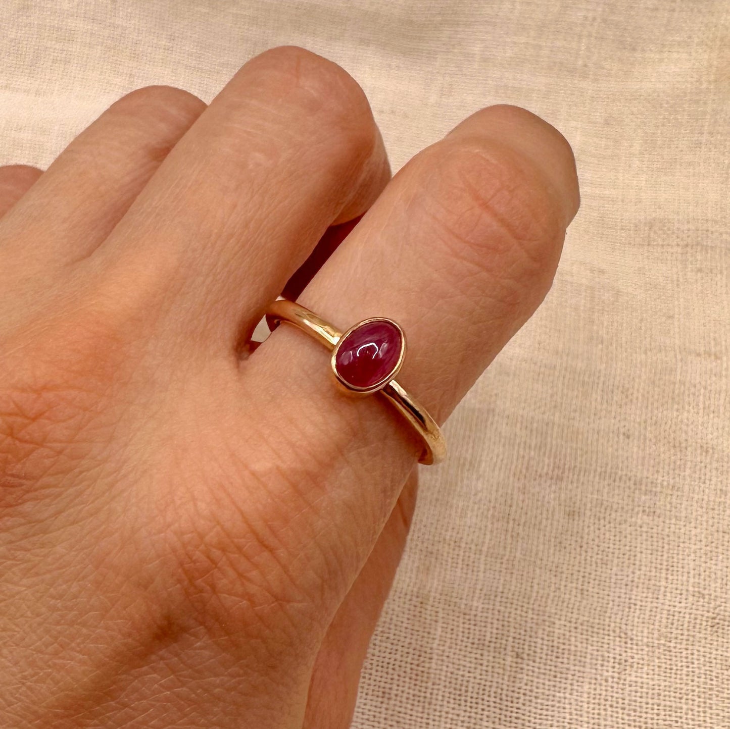 14K GF RUBY STACKING RING