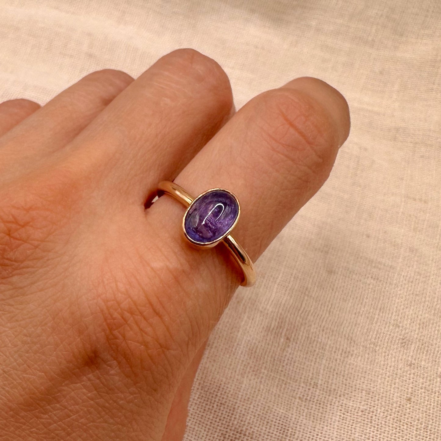 14K GF TANZANITE STACKING RING