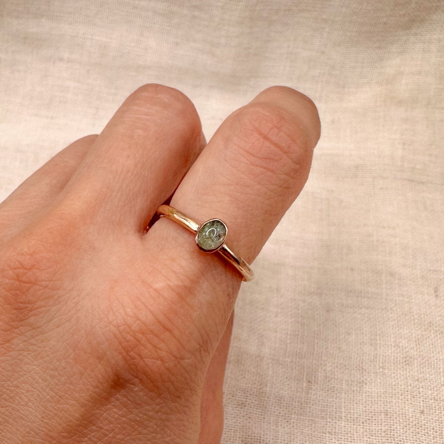 14K GF TOURMALINE STACKING RING