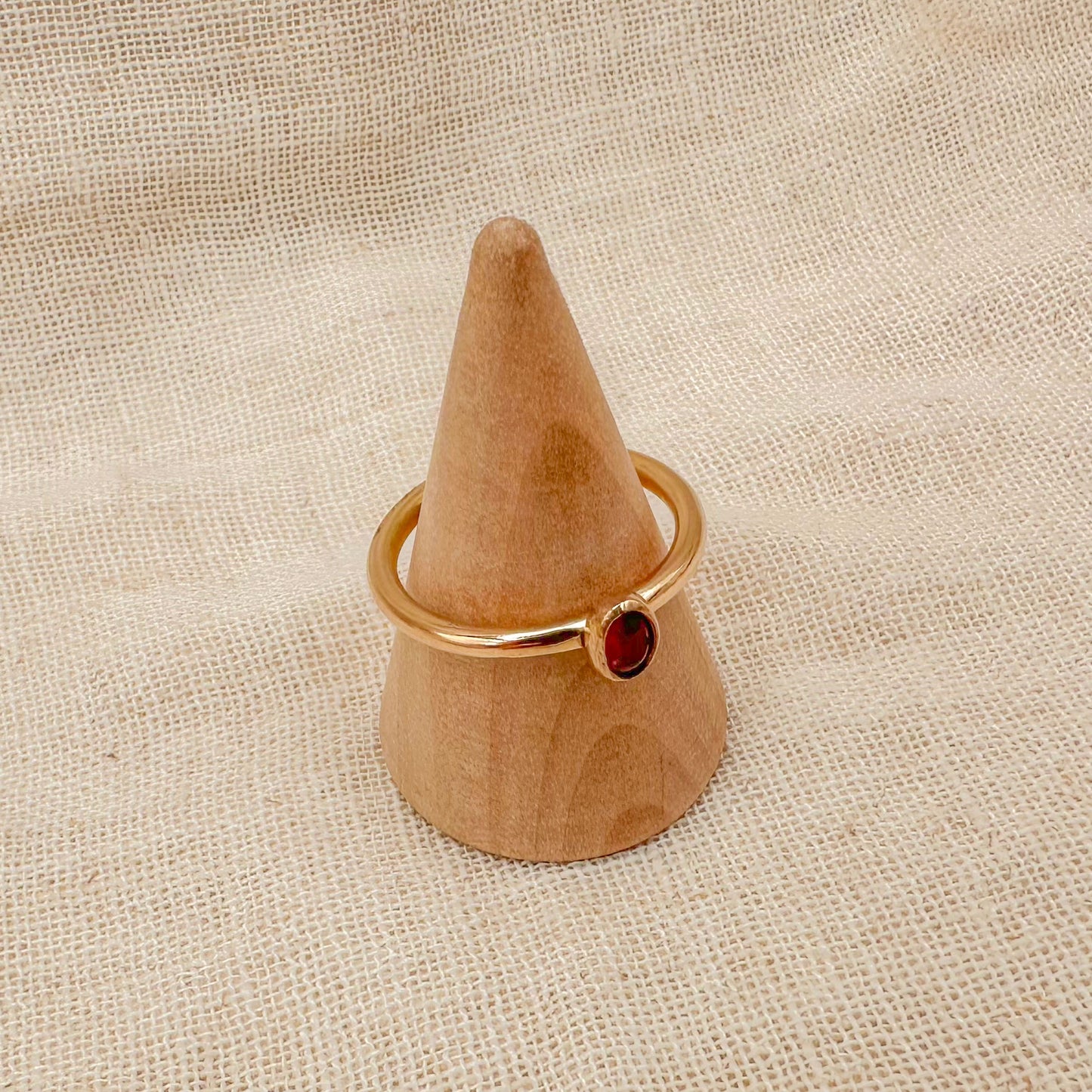 14K GF TOURMALINE STACKING RING