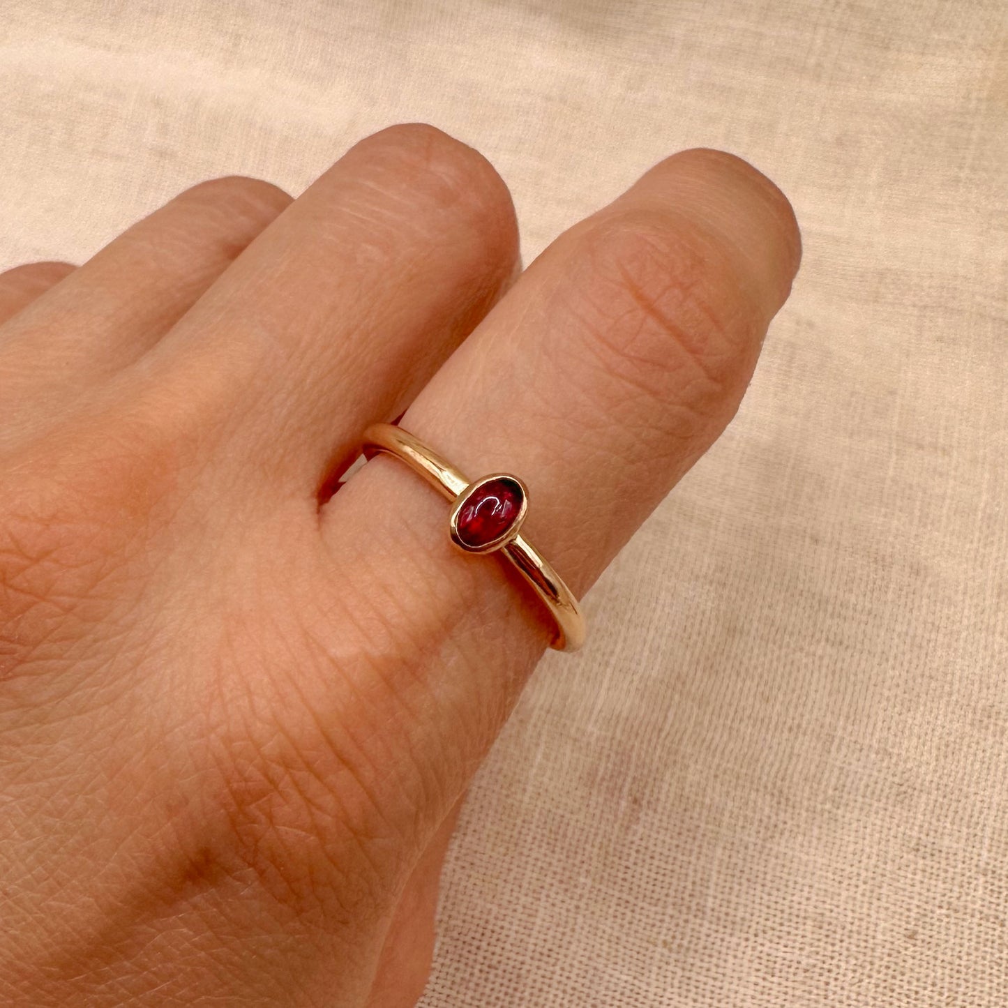 14K GF TOURMALINE STACKING RING
