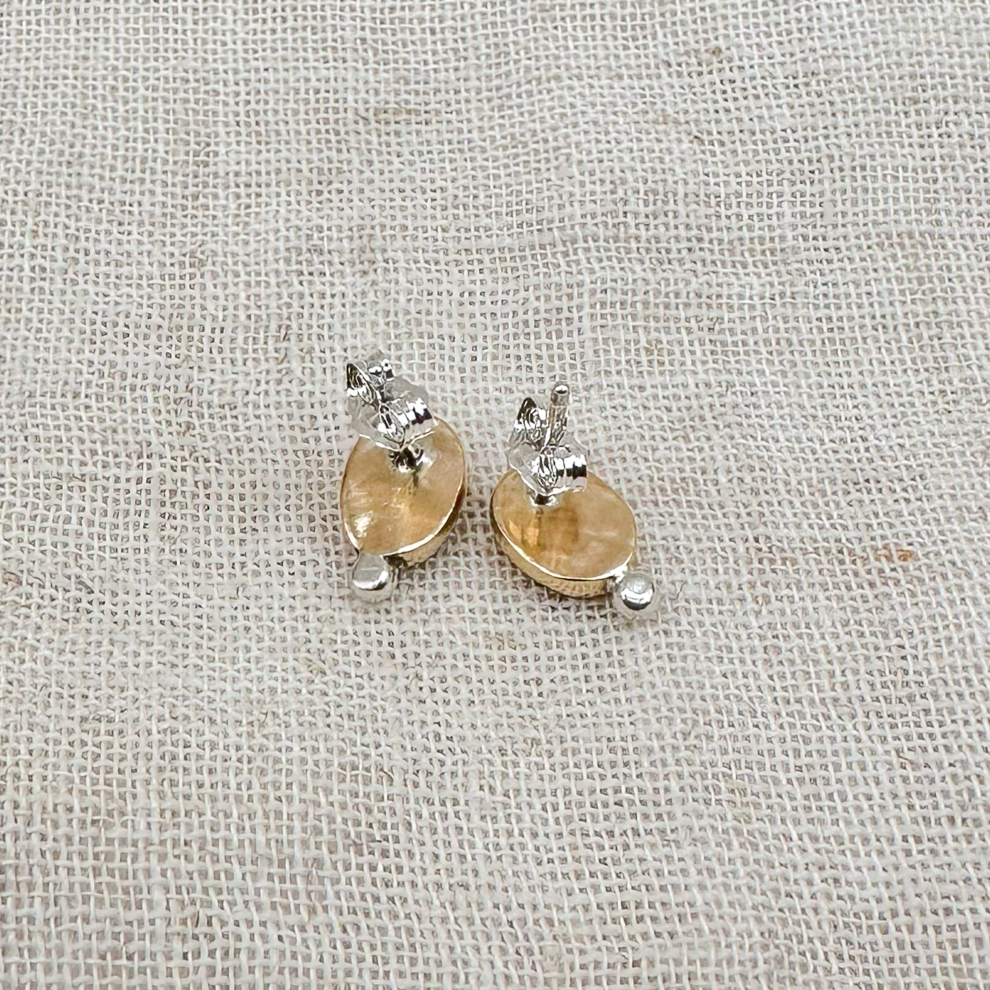 14K GF / 925 SILVER TURQUOISE STUD EARRINGS