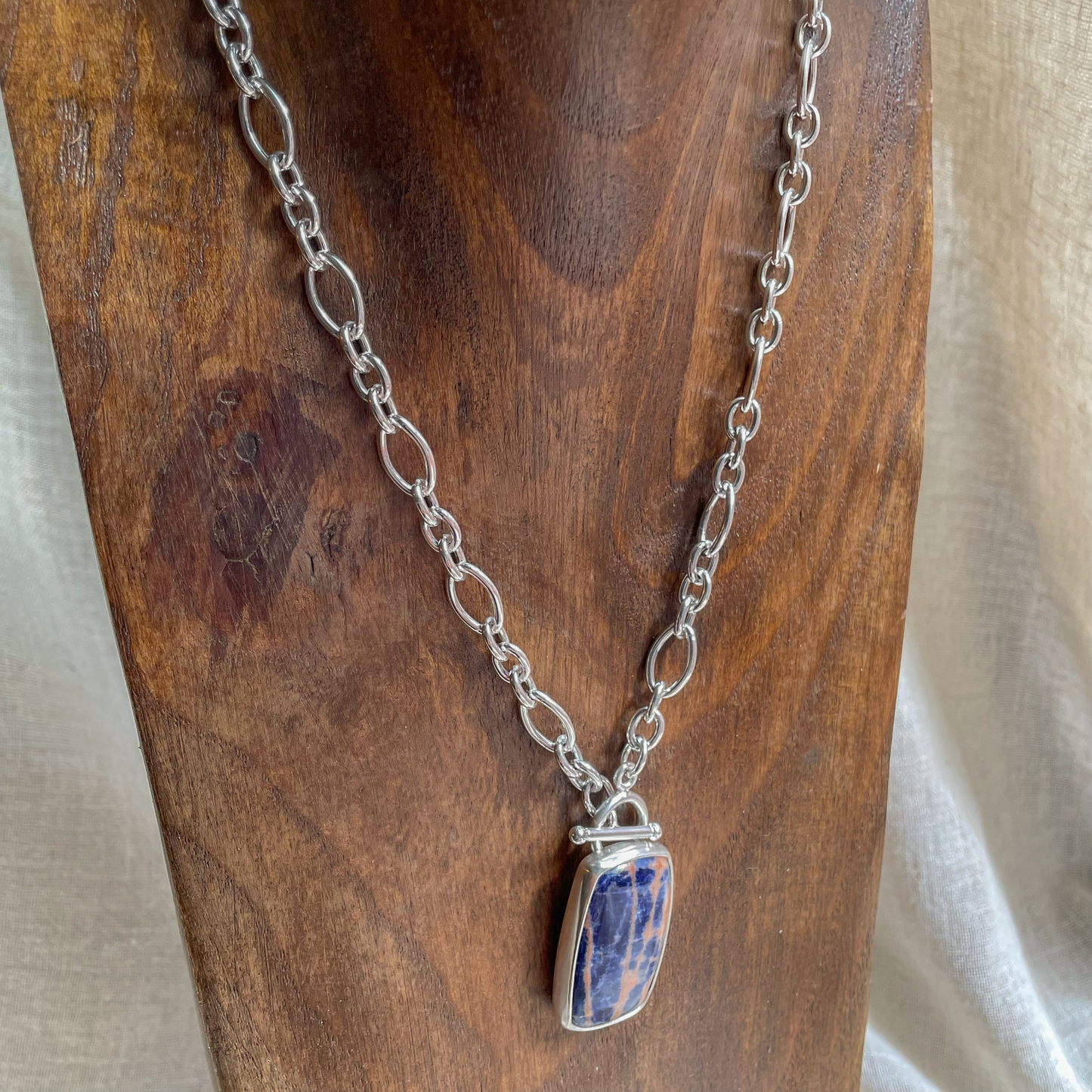 925 STERLING SILVER SODA LITE NECKLACE