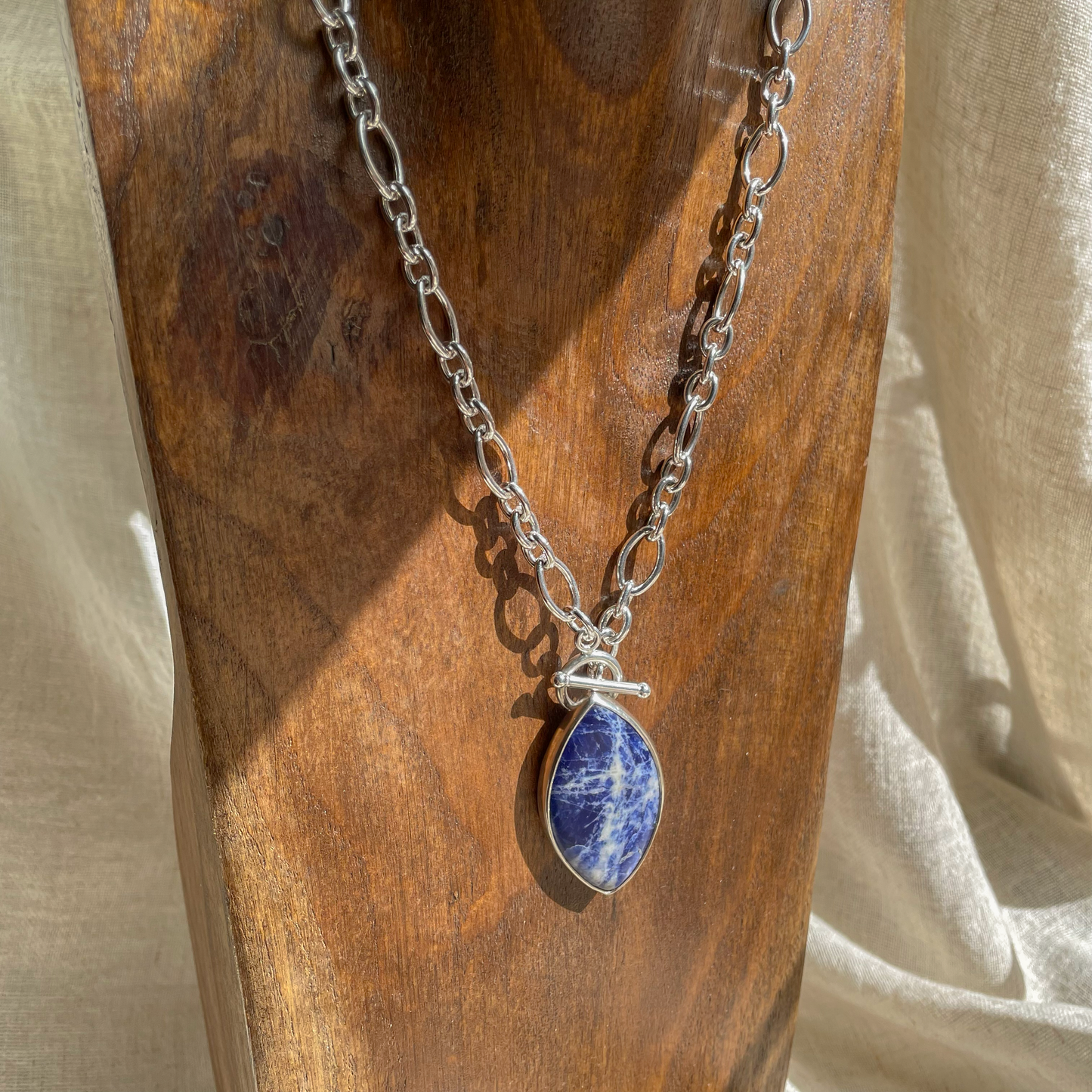 925 STERLING SILVER SODA LITE NECKLACE