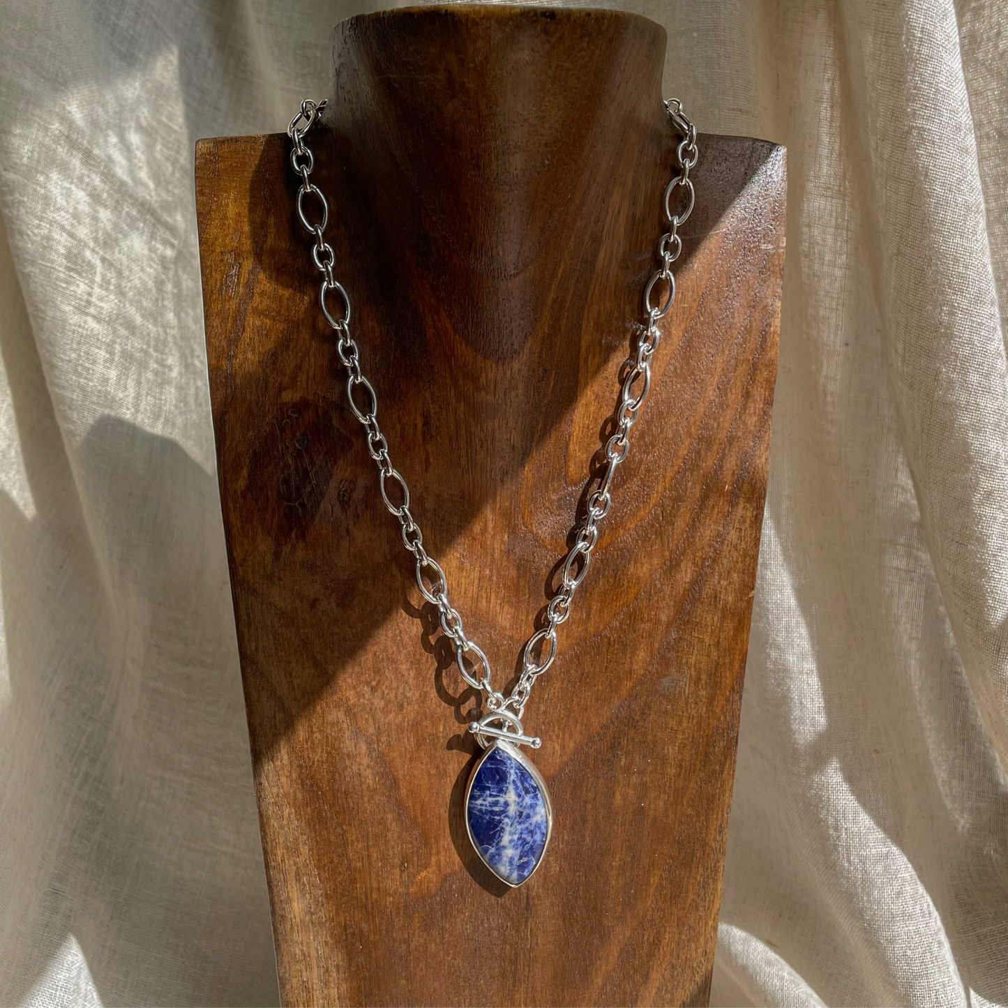 925 STERLING SILVER SODA LITE NECKLACE