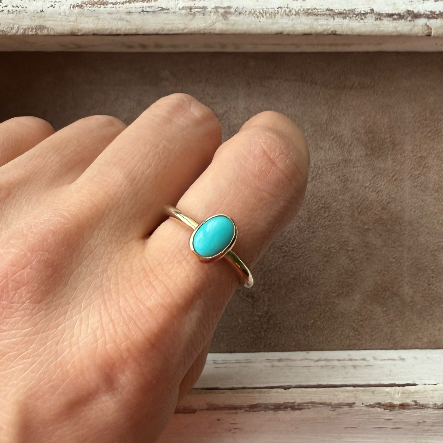 ADJUSTABLE GEM STONE STACKING RING