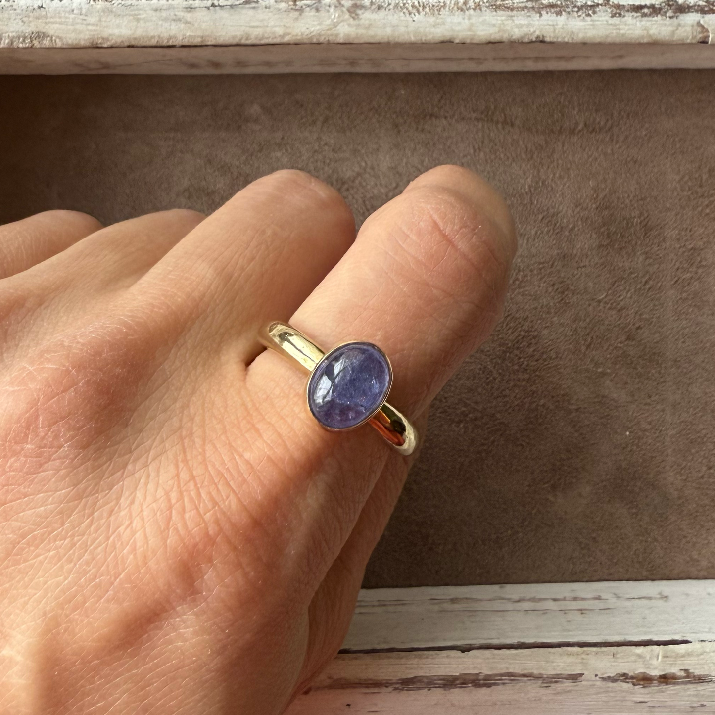 ADJUSTABLE GEM STONE STACKING RING
