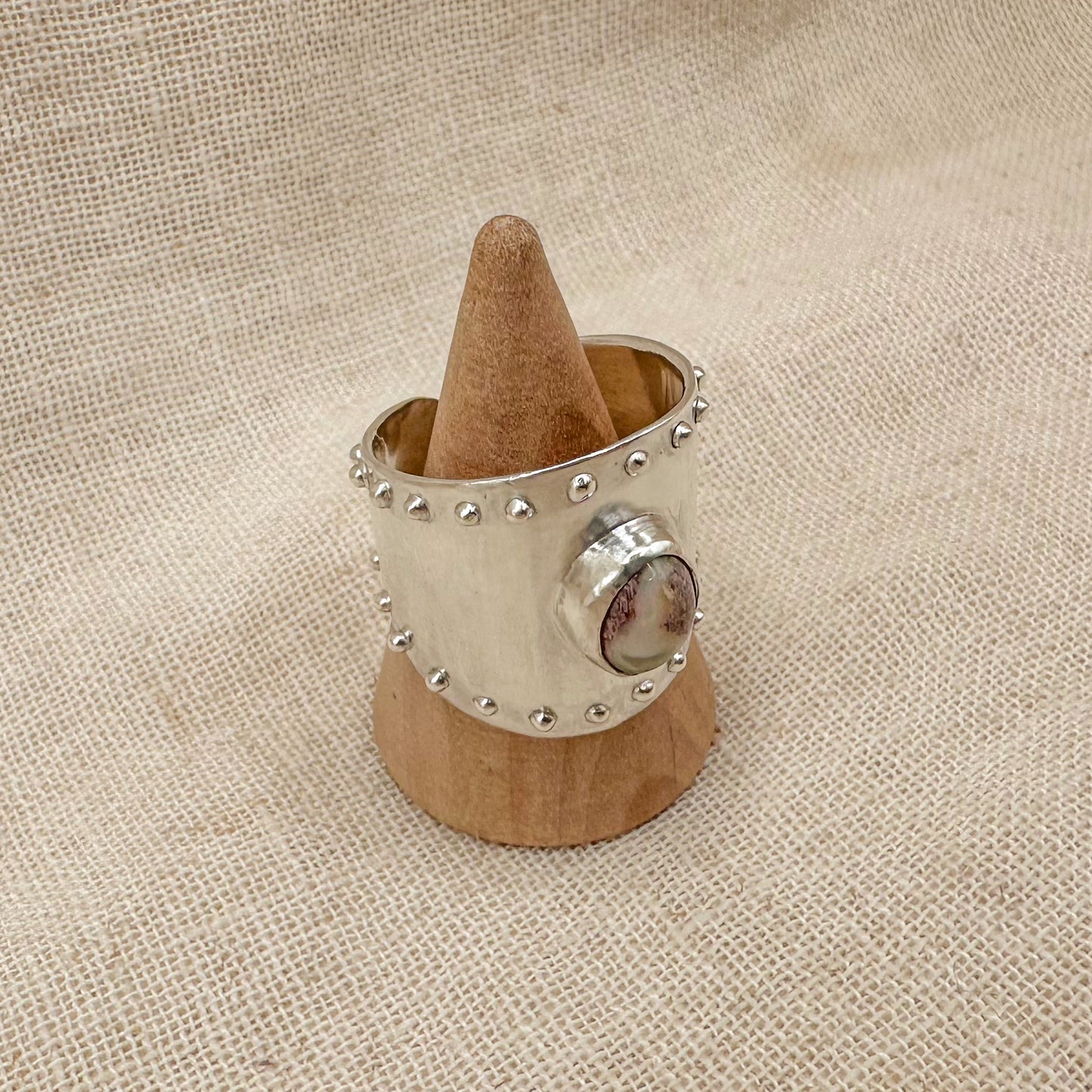 ADJUSTABLE MEXICAN FIRE OPAL RING