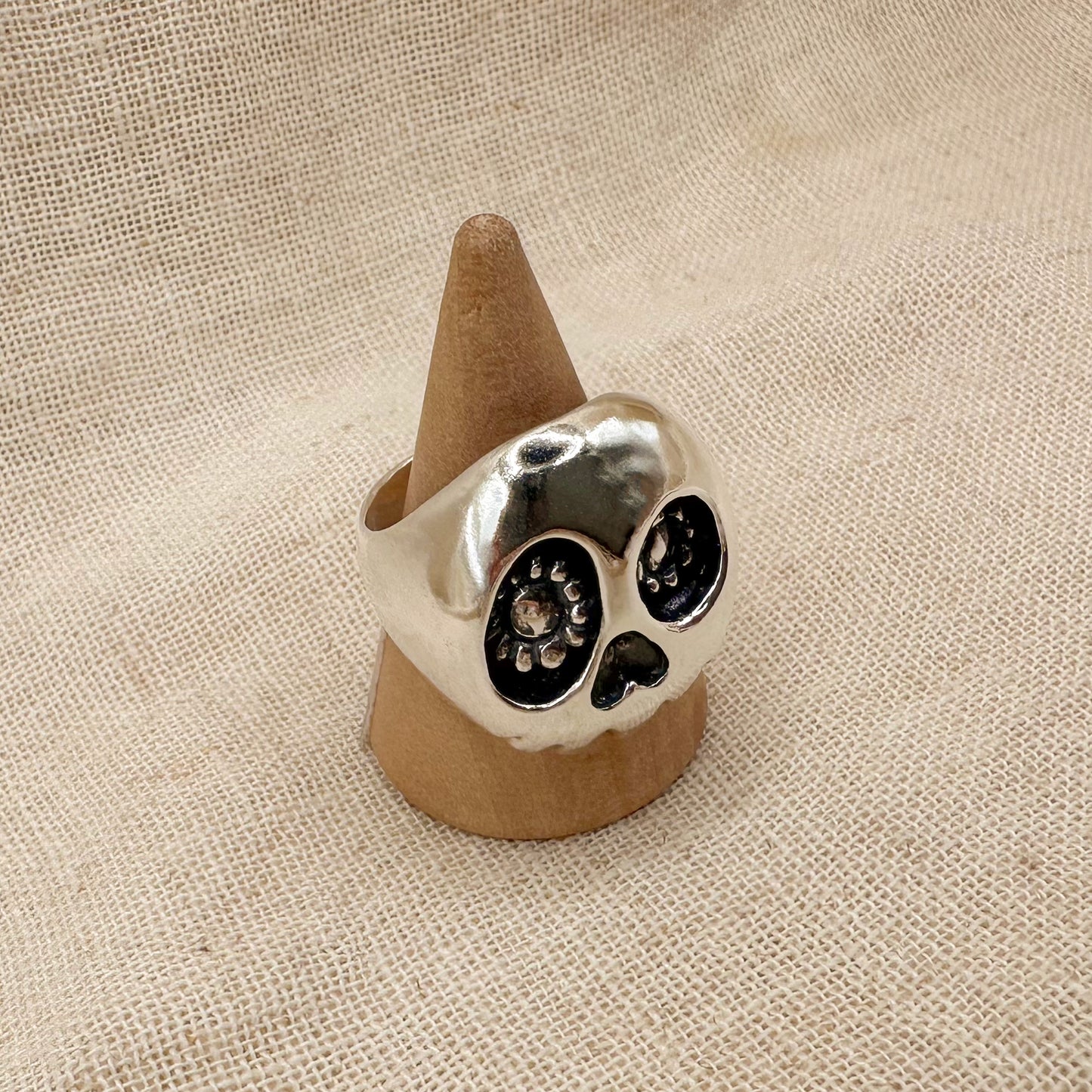 FLOWER SKULL RING