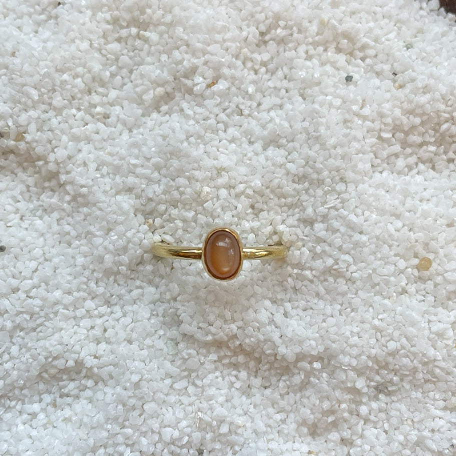 ADJUSTABLE GEM STONE STACKING RING
