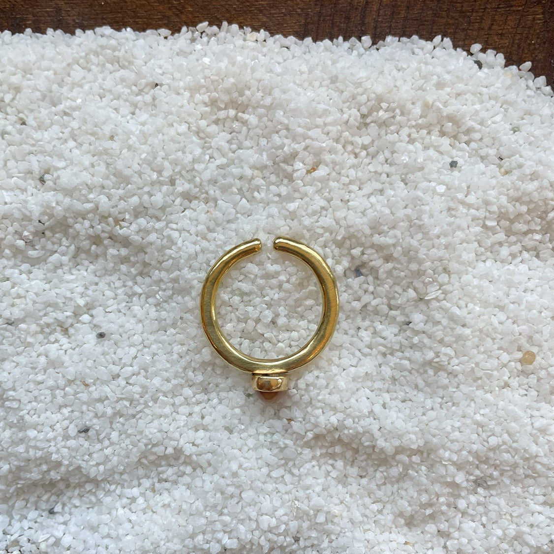 ADJUSTABLE GEM STONE STACKING RING