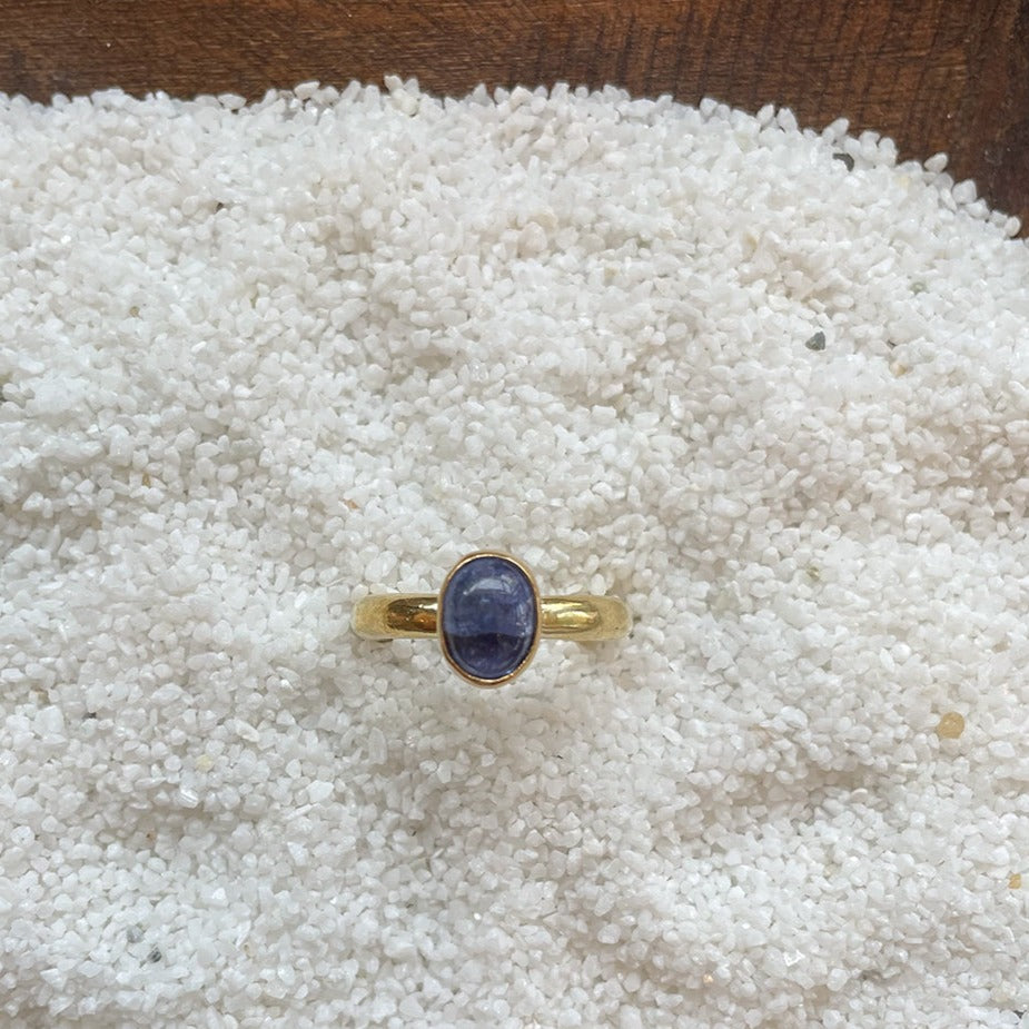 ADJUSTABLE GEM STONE STACKING RING