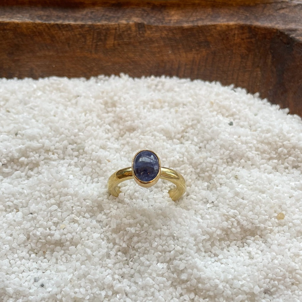 ADJUSTABLE GEM STONE STACKING RING