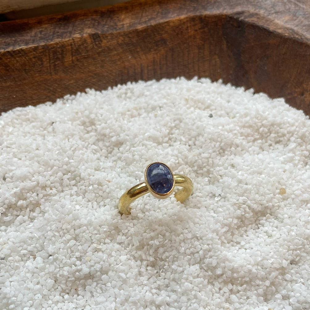 ADJUSTABLE GEM STONE STACKING RING