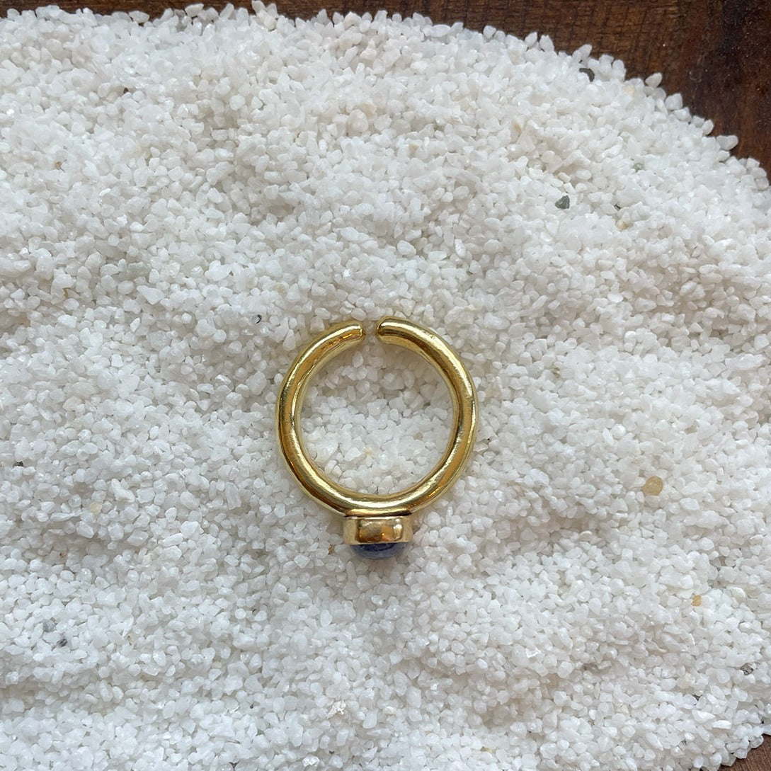 ADJUSTABLE GEM STONE STACKING RING