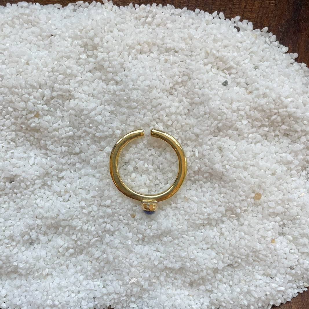 ADJUSTABLE GEM STONE STACKING RING