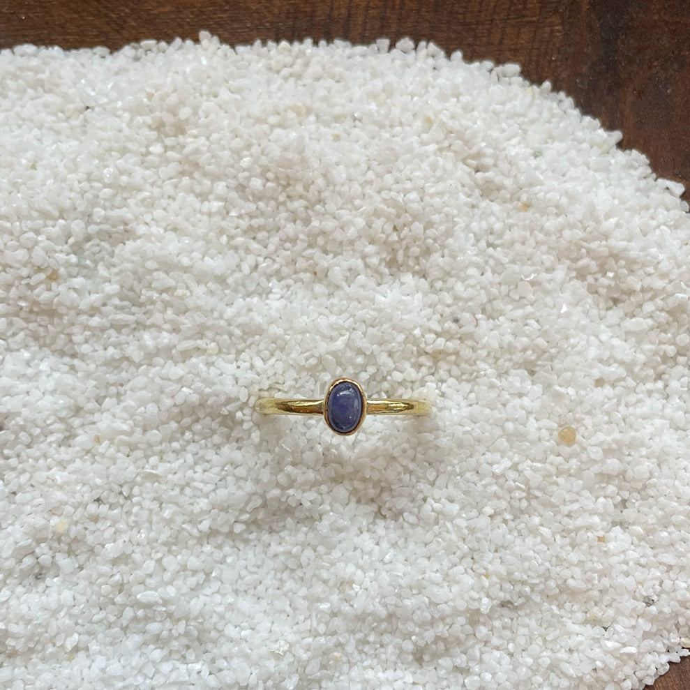 ADJUSTABLE GEM STONE STACKING RING