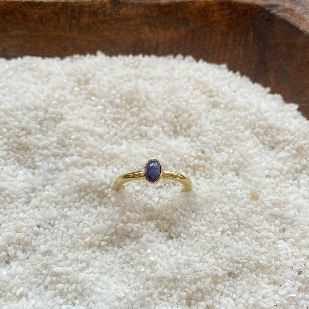 ADJUSTABLE GEM STONE STACKING RING