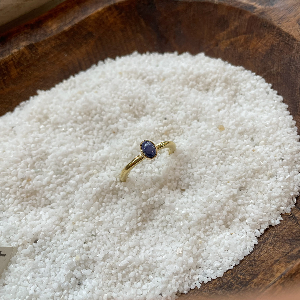 ADJUSTABLE GEM STONE STACKING RING