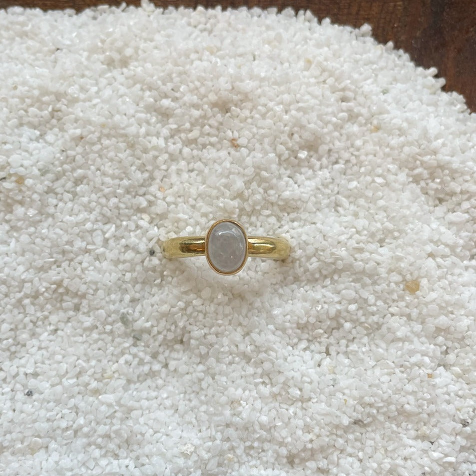 ADJUSTABLE GEM STONE STACKING RING