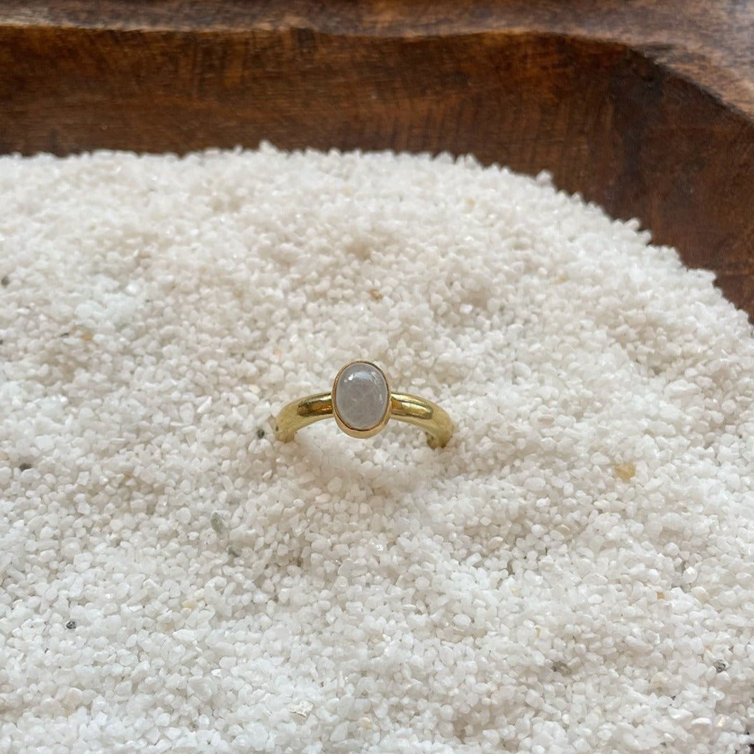 ADJUSTABLE GEM STONE STACKING RING