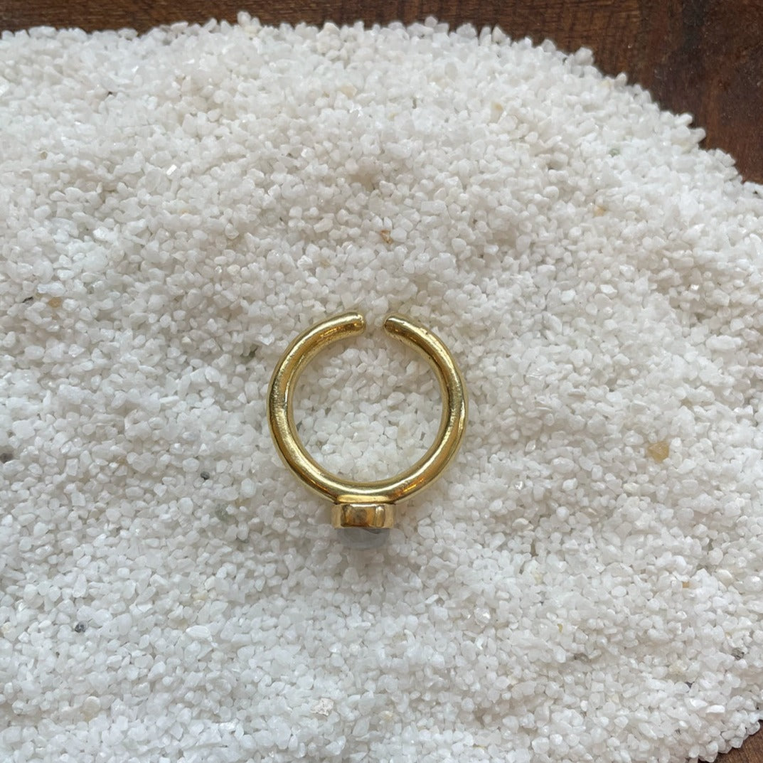 ADJUSTABLE GEM STONE STACKING RING