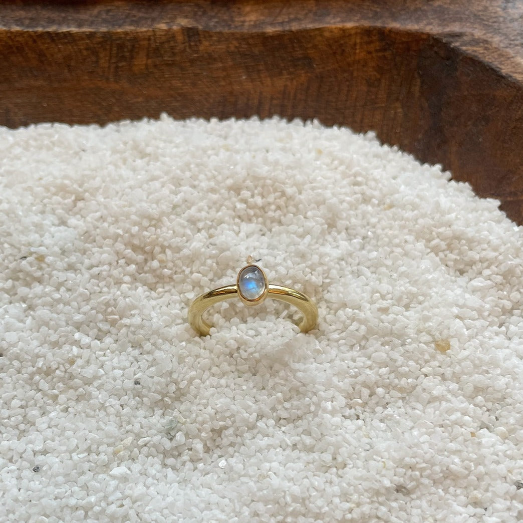 ADJUSTABLE GEM STONE STACKING RING