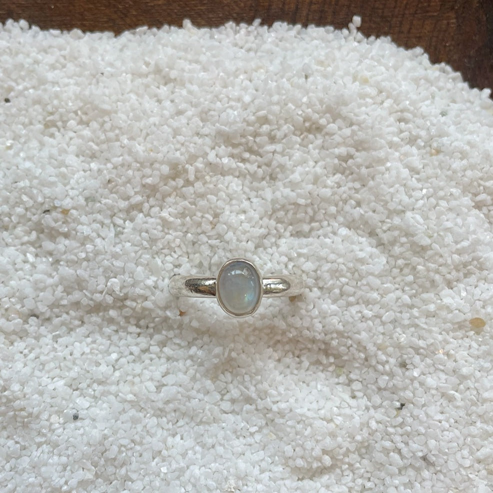 ADJUSTABLE GEM STONE STACKING RING