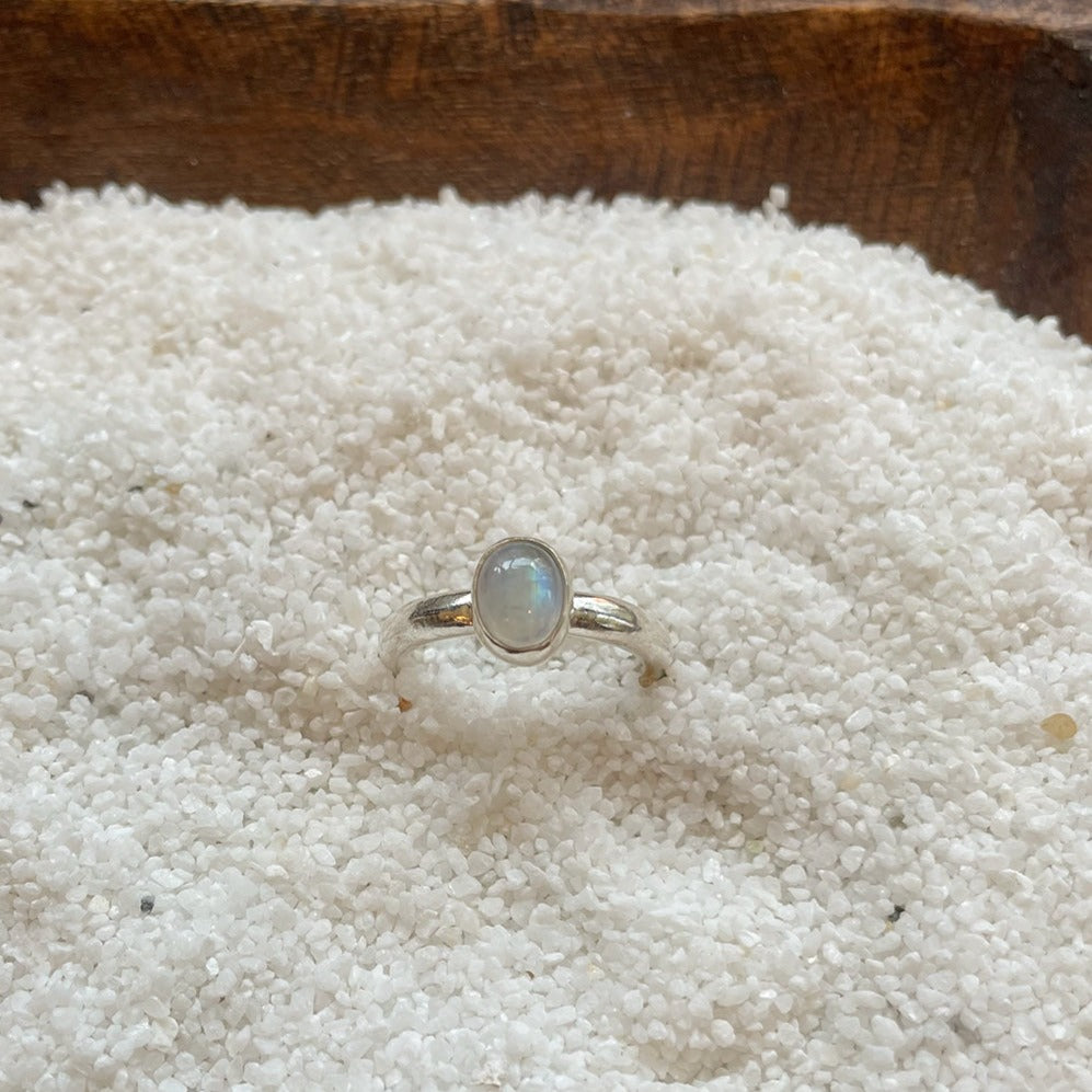 ADJUSTABLE GEM STONE STACKING RING