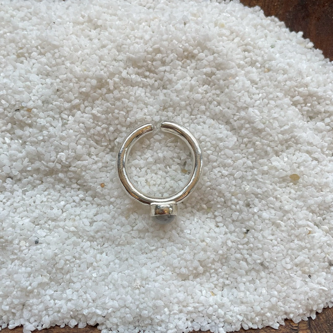 ADJUSTABLE GEM STONE STACKING RING
