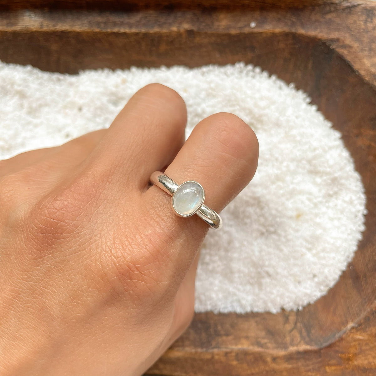 ADJUSTABLE GEM STONE STACKING RING