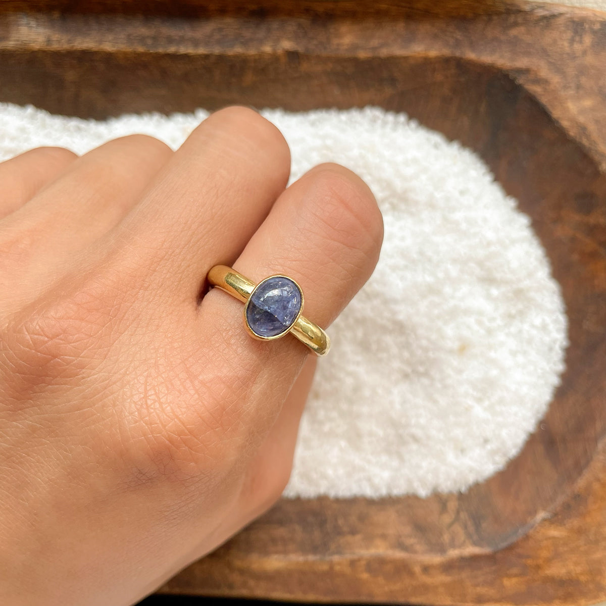 ADJUSTABLE GEM STONE STACKING RING