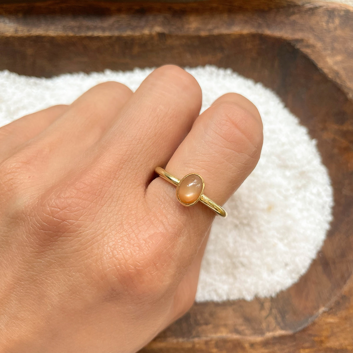 ADJUSTABLE GEM STONE STACKING RING