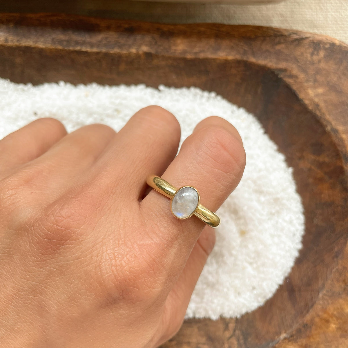 ADJUSTABLE GEM STONE STACKING RING