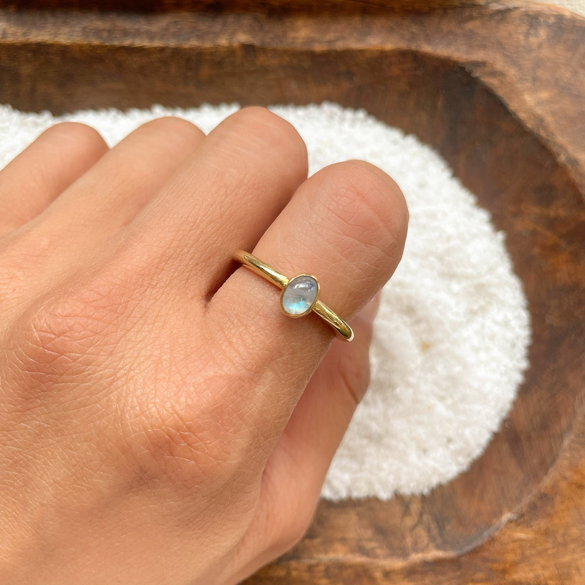 ADJUSTABLE GEM STONE STACKING RING