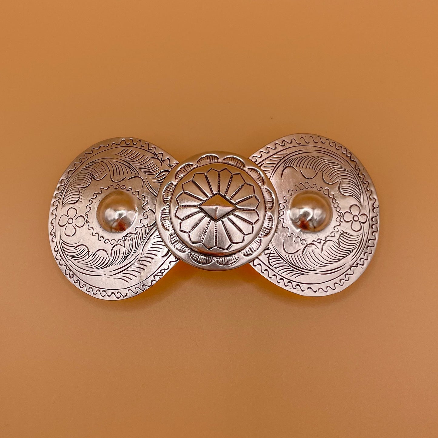 VINTAGE 925 SILVER TURQUOISE HAIR BARRETTE