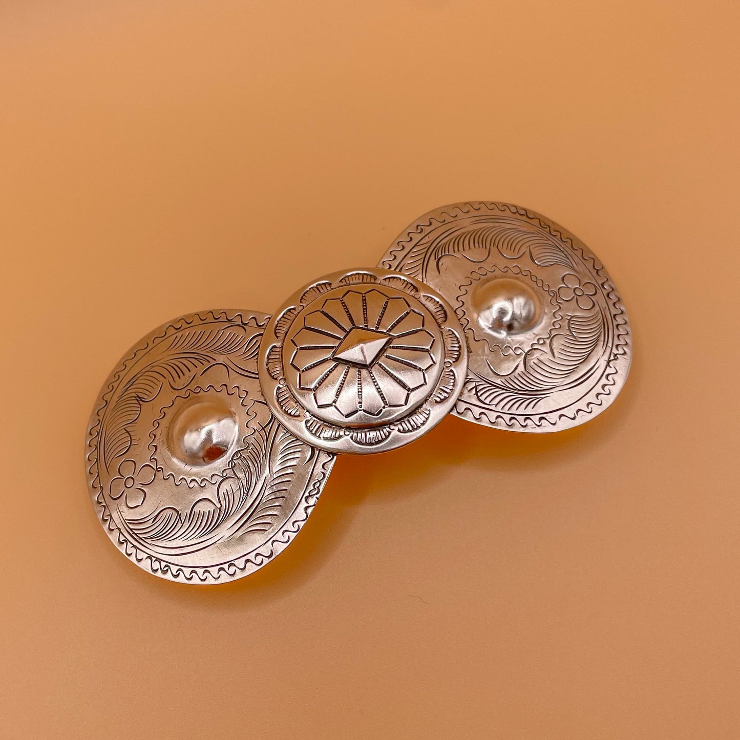 VINTAGE 925 SILVER TURQUOISE HAIR BARRETTE