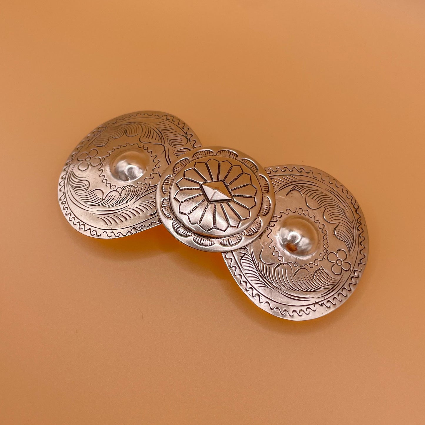 VINTAGE 925 SILVER TURQUOISE HAIR BARRETTE