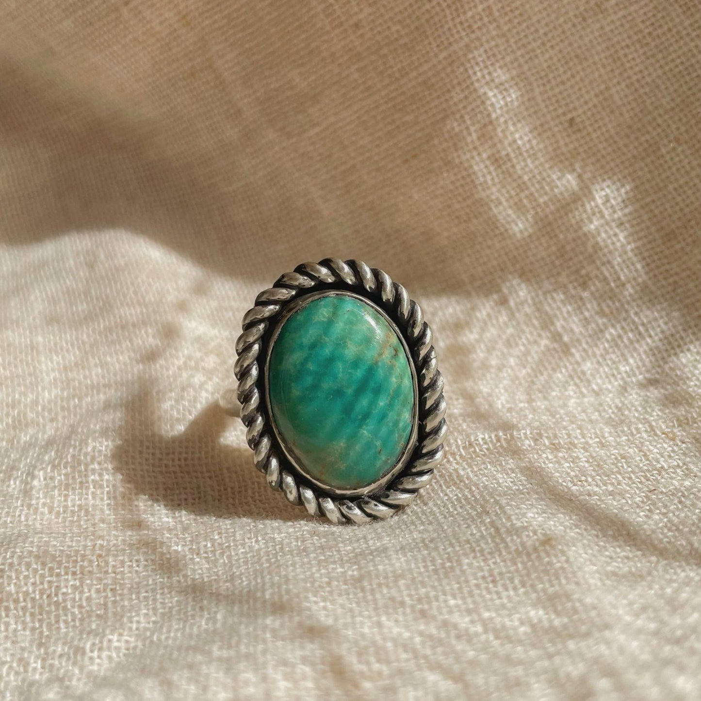 KINGMAN GREEN TURQUOISE ADJUSTABLE RING