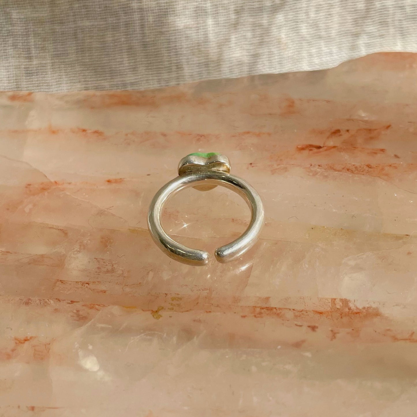 ADJUSTABLE HEART TURQUOISE RING