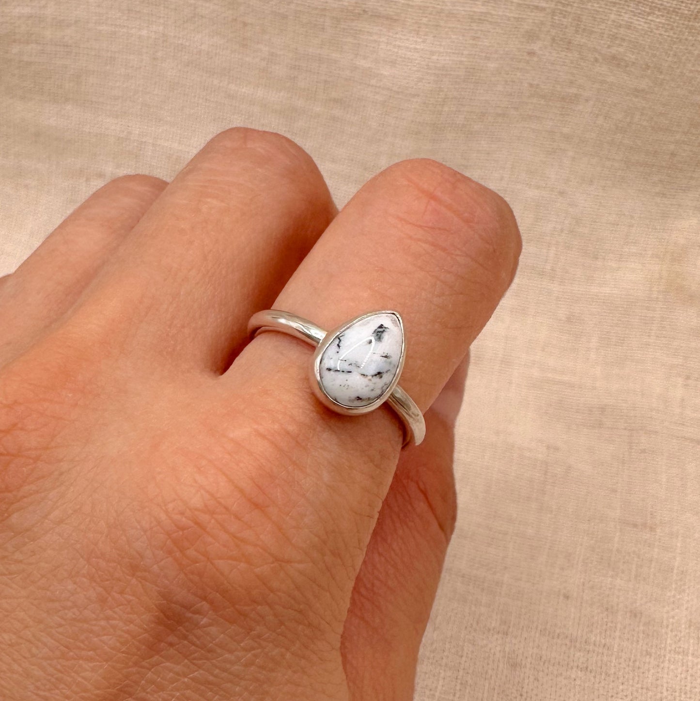 STERLING SILVER WHITE BUFFALO STACKING RING