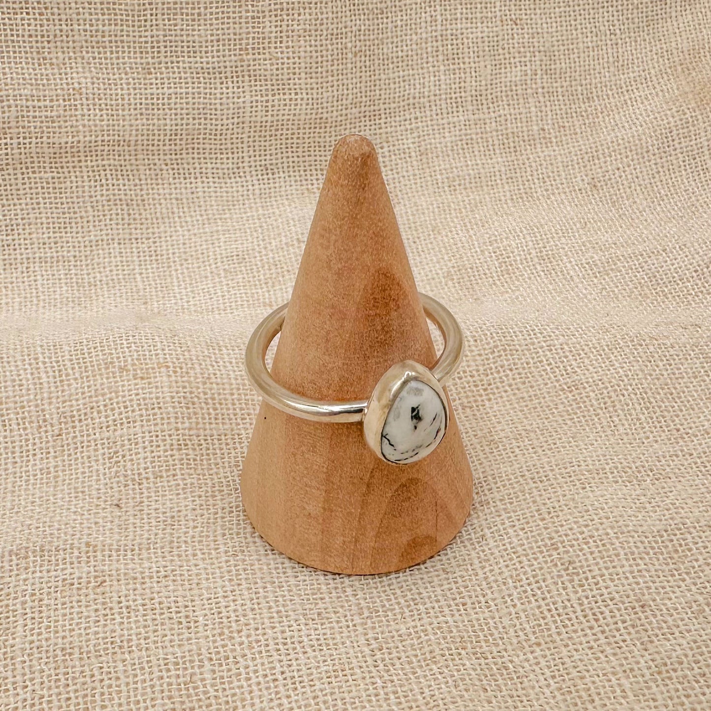 STERLING SILVER WHITE BUFFALO STACKING RING