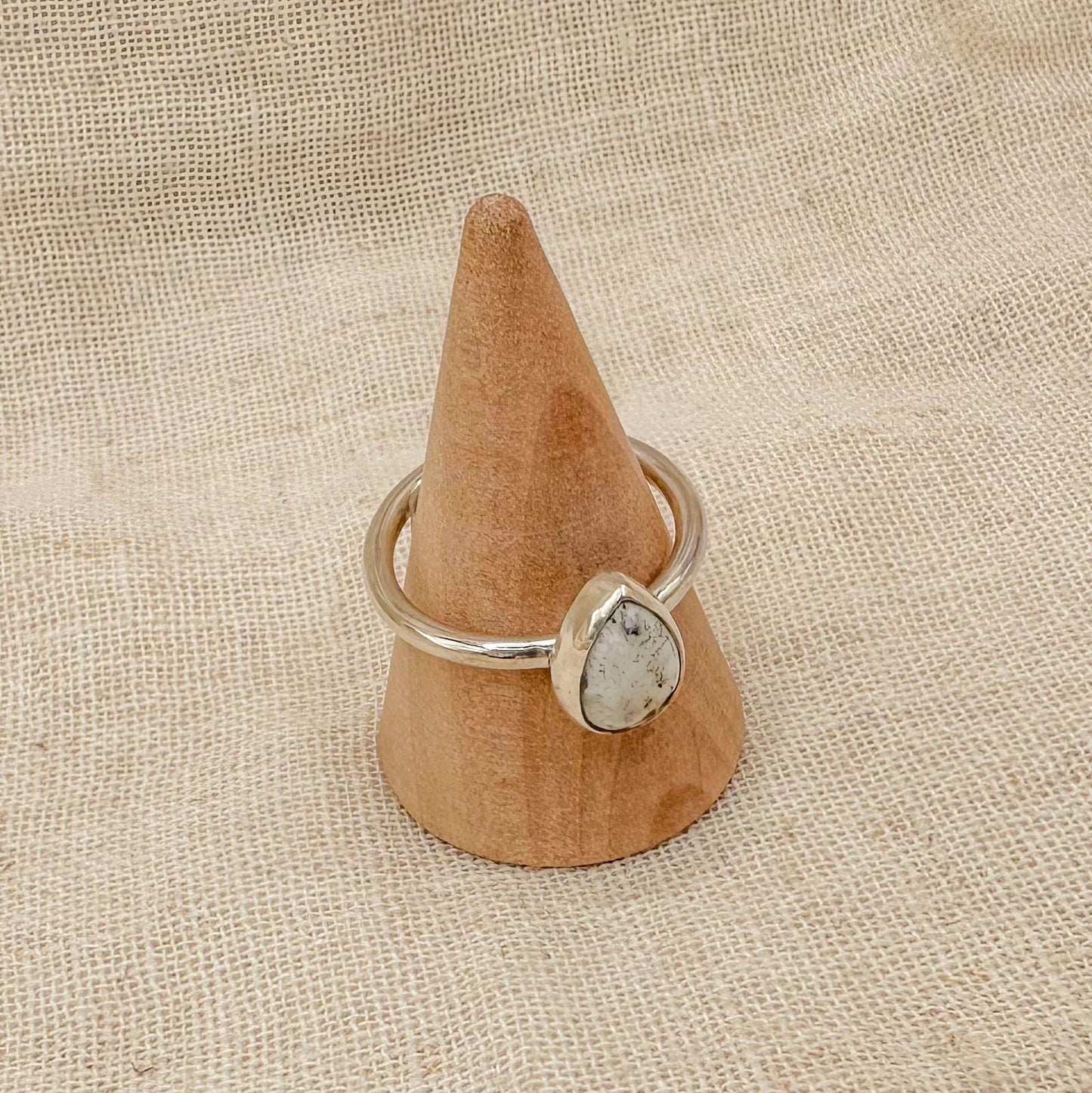 STERLING SILVER WHITE BUFFALO STACKING RING