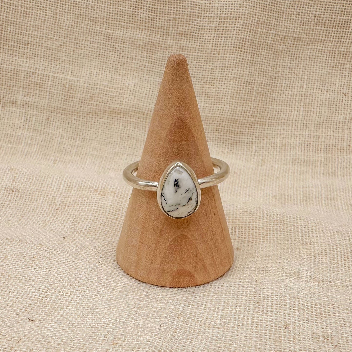 STERLING SILVER WHITE BUFFALO STACKING RING